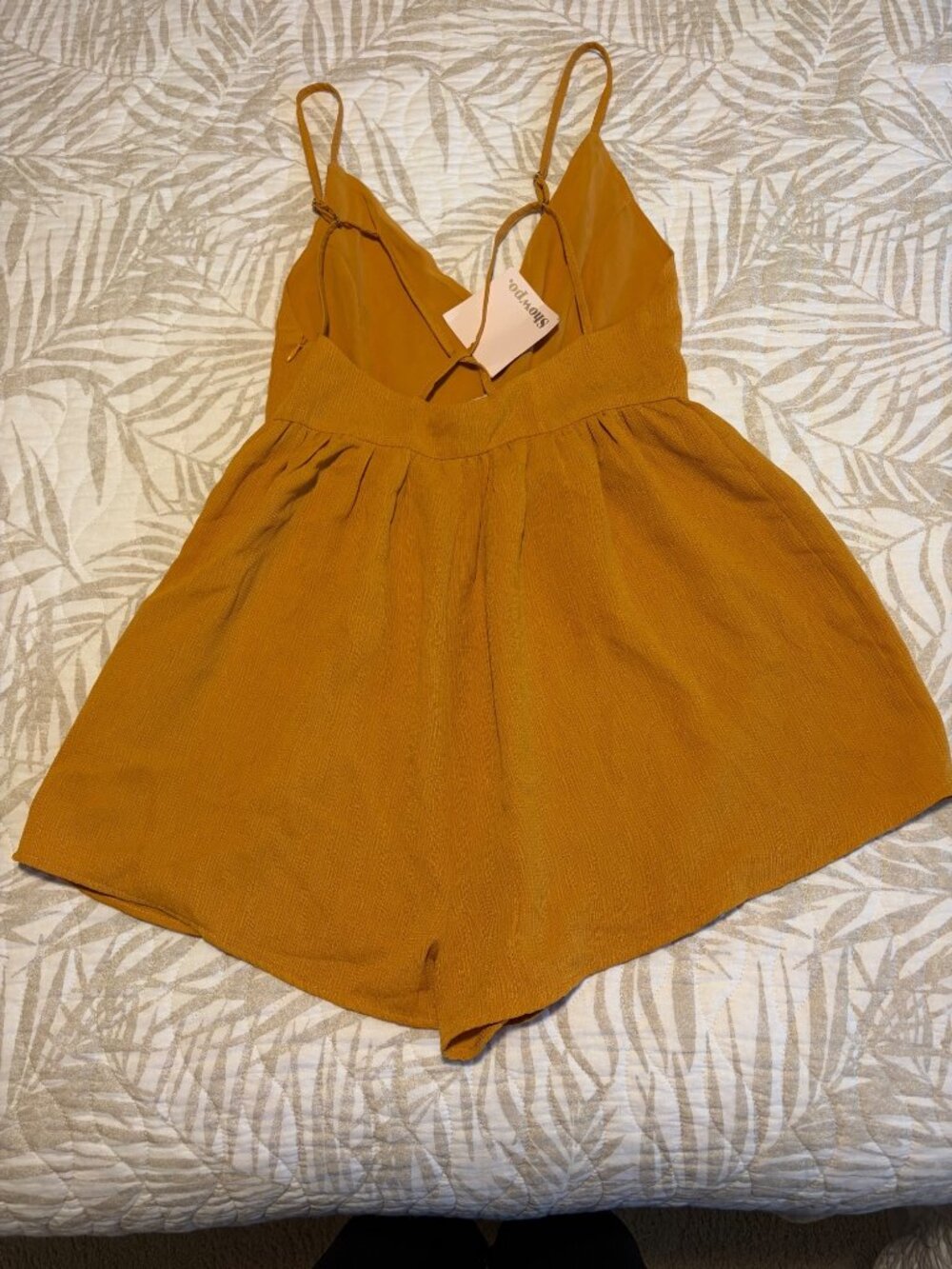 Showpo Born and Raised Banana Playsuit Mustard Yellow Adjustable Straps Size 2